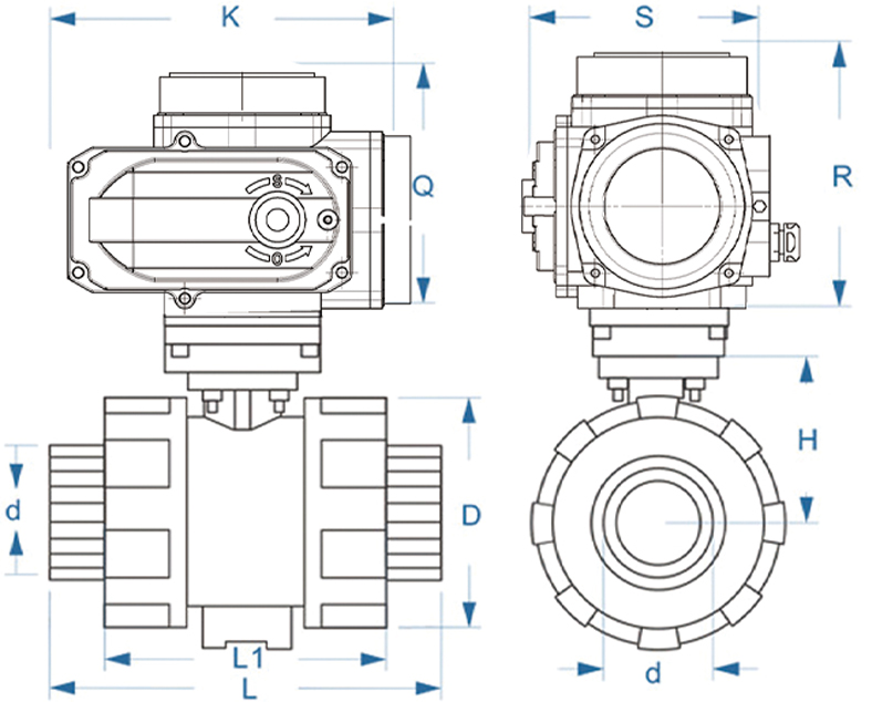 Q961F-16S电动UPVC球阀结构图.jpg Q961F-16S电动UPVC球阀结构图.jpg