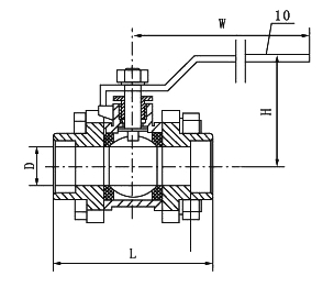 Q11F三片式不锈钢球阀(图1) Q11F三片式不锈钢球阀(图1)