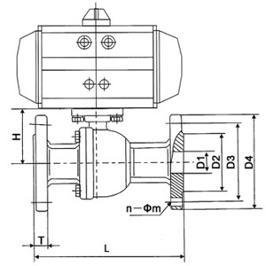 Q941F46气动衬氟法兰球阀(图1) Q941F46气动衬氟法兰球阀(图1)