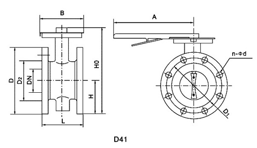手动全衬胶法兰蝶阀(图1) 手动全衬胶法兰蝶阀(图1)