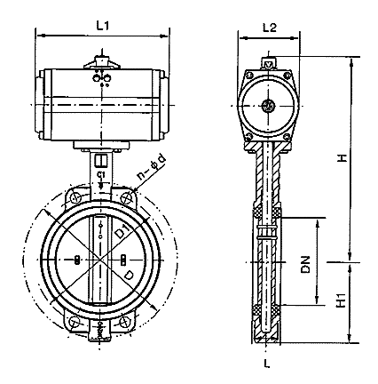 气动衬胶中线真空蝶阀(图1) 气动衬胶中线真空蝶阀(图1)