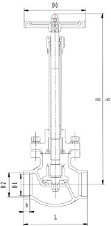 DJ61F低温焊接截止阀(图1) DJ61F低温焊接截止阀(图1)