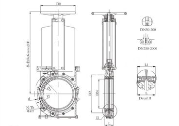 PZ973H电动刀型闸阀(图1) PZ973H电动刀型闸阀(图1)