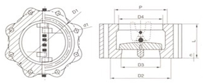 凸耳对夹式止回阀(图1) 凸耳对夹式止回阀(图1)